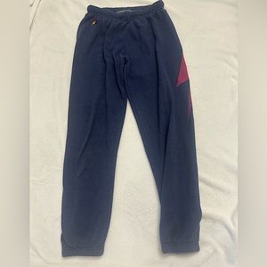 Navy blue aviator nation sweatpants with pink ombré lighting bolt